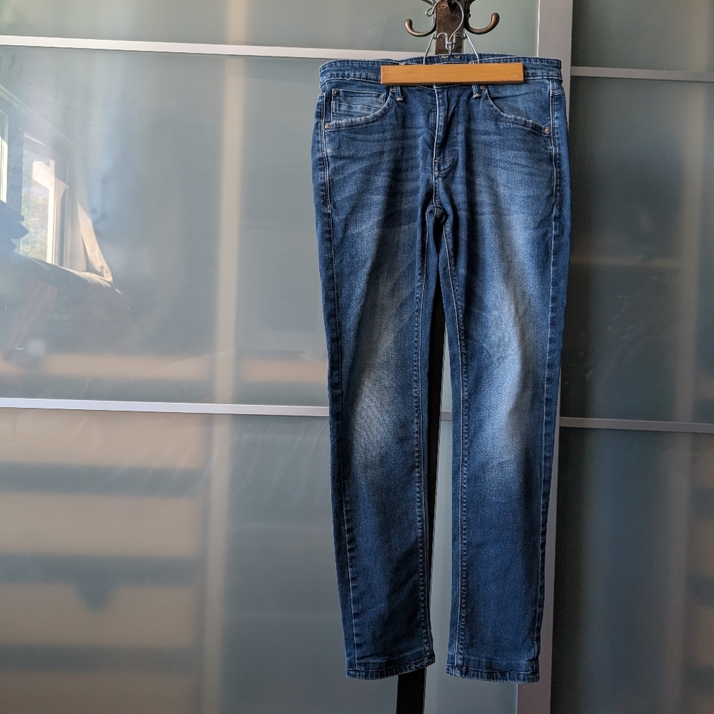 📼 Vintage Benetton Skinny Blue Denim Jeans - 32